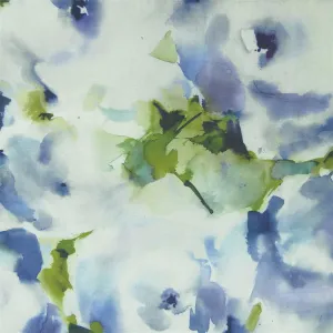 Rosa Printed Cotton Fabric (By The Metre) Bluebell