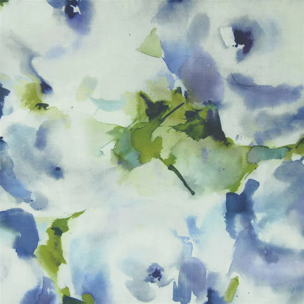 Rosa Printed Cotton Fabric (By The Metre) Bluebell