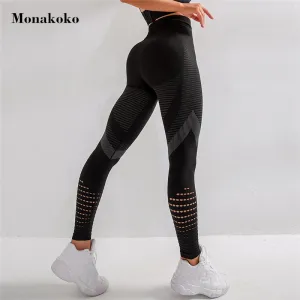 Seamless Sport Leggings Women Cotton Elastic Mesh Dry Fit Booty High Waist Fitness Yoga Pant Workout Gym Energy Push up Leggings