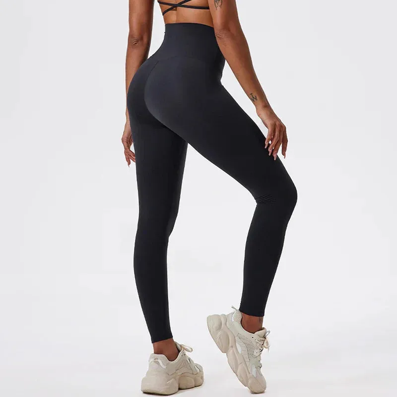 Soft Fabrics High Waist Tights Push Up Breathable Higher Quality Sports Leggings