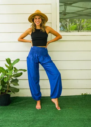 Solid Blue Harem Pants
