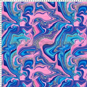 Spandex Printed Glitter Marble Pink