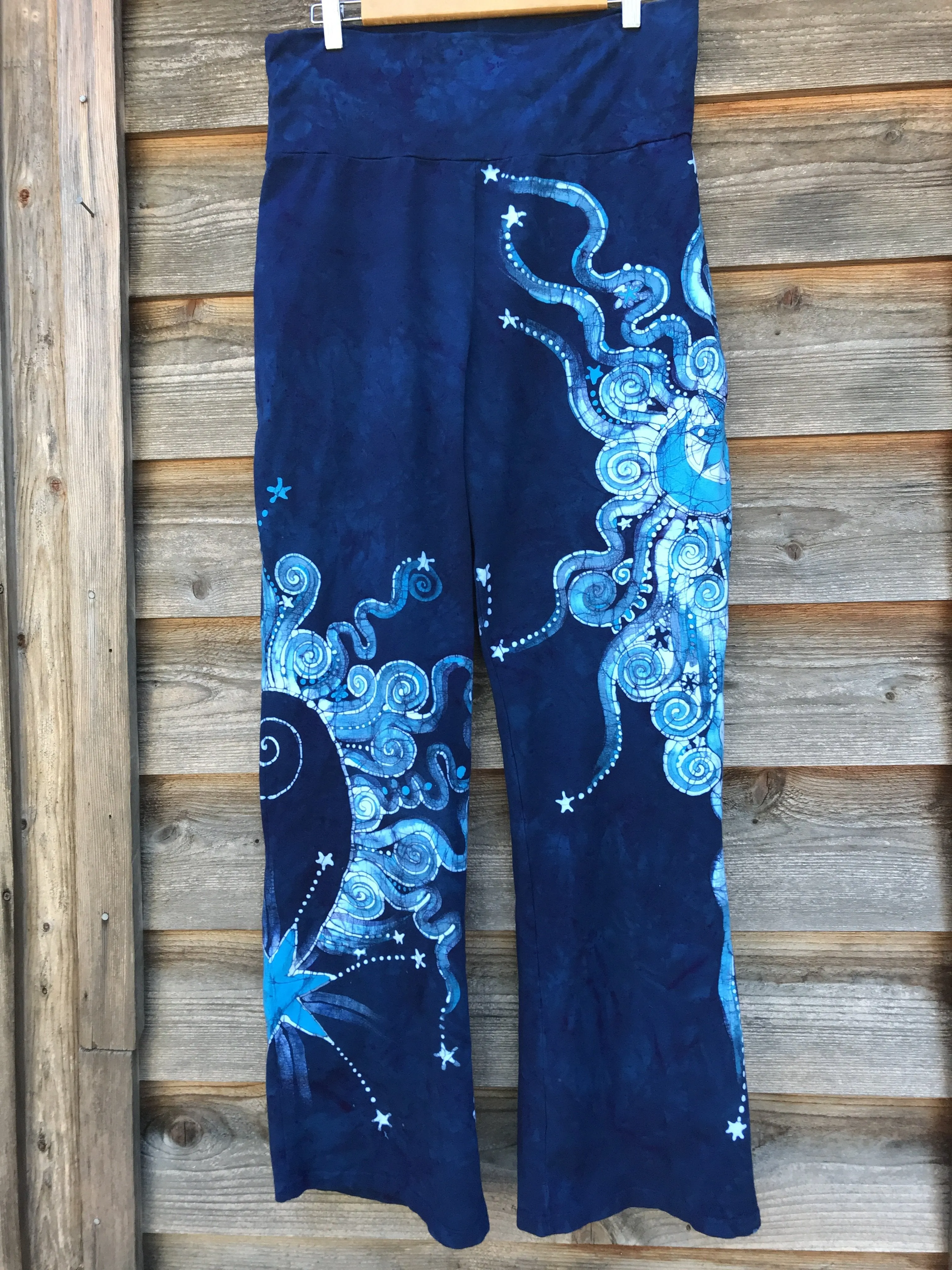 Super Blue Nova Handmade Batikwalla Yoga Pants
