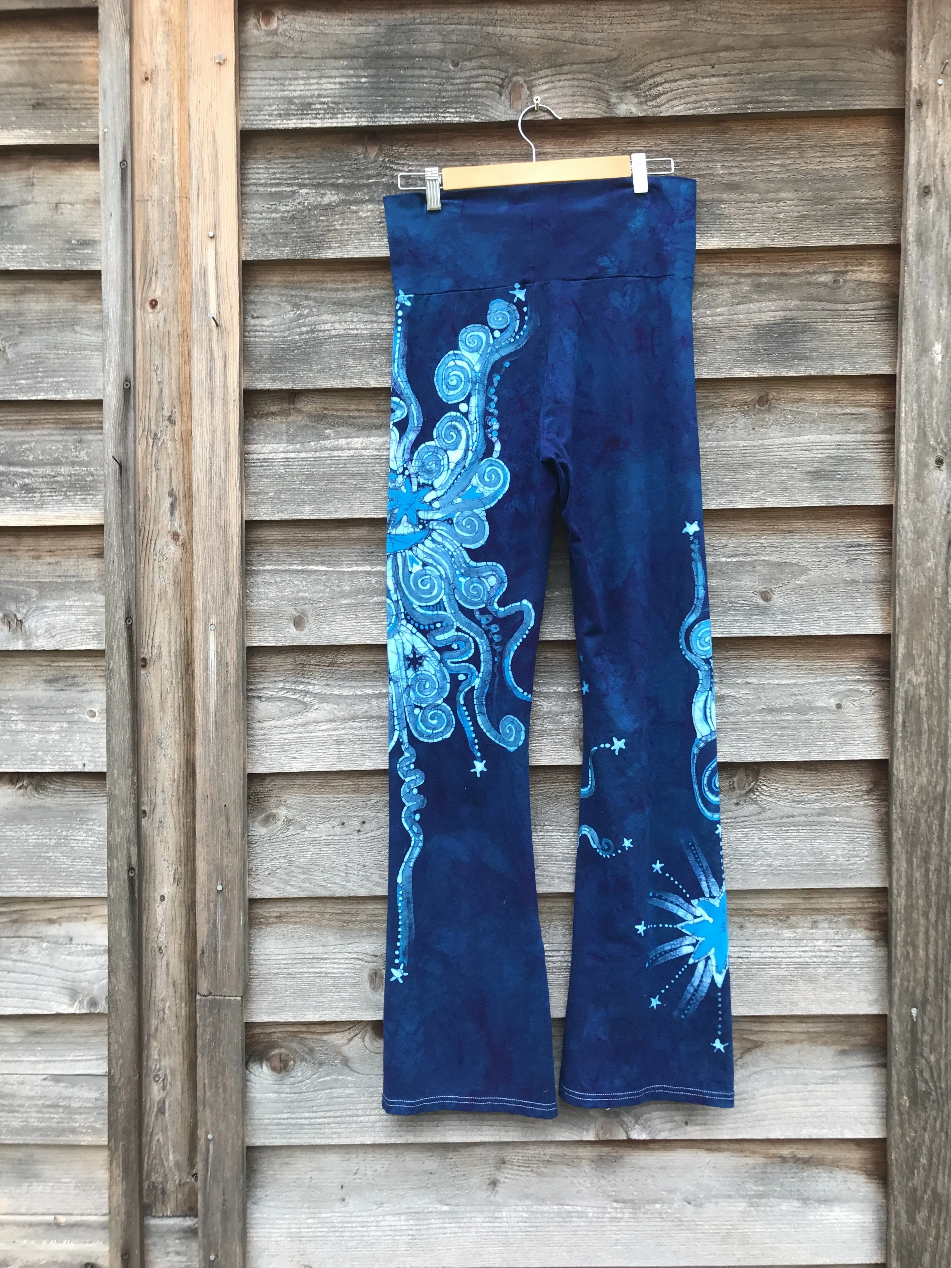 Super Blue Nova Handmade Batikwalla Yoga Pants