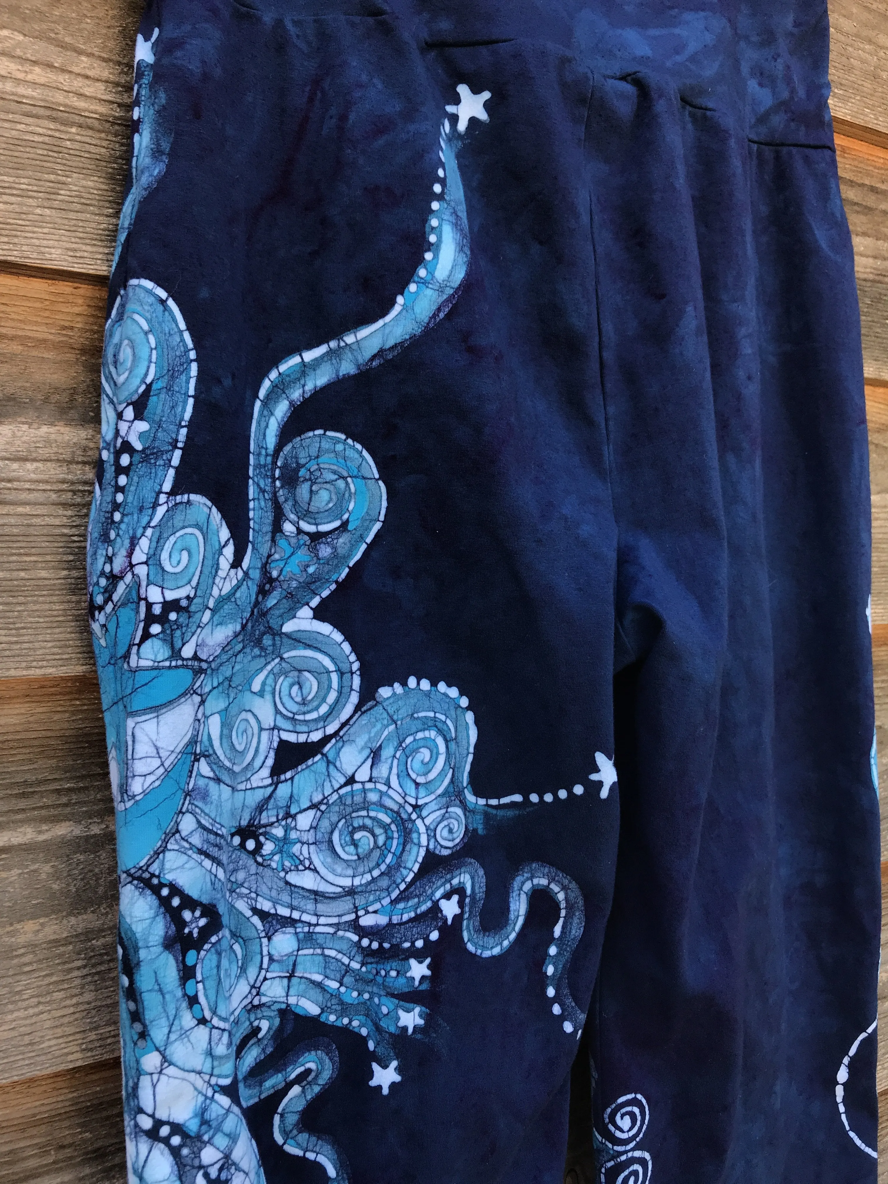 Super Blue Nova Handmade Batikwalla Yoga Pants