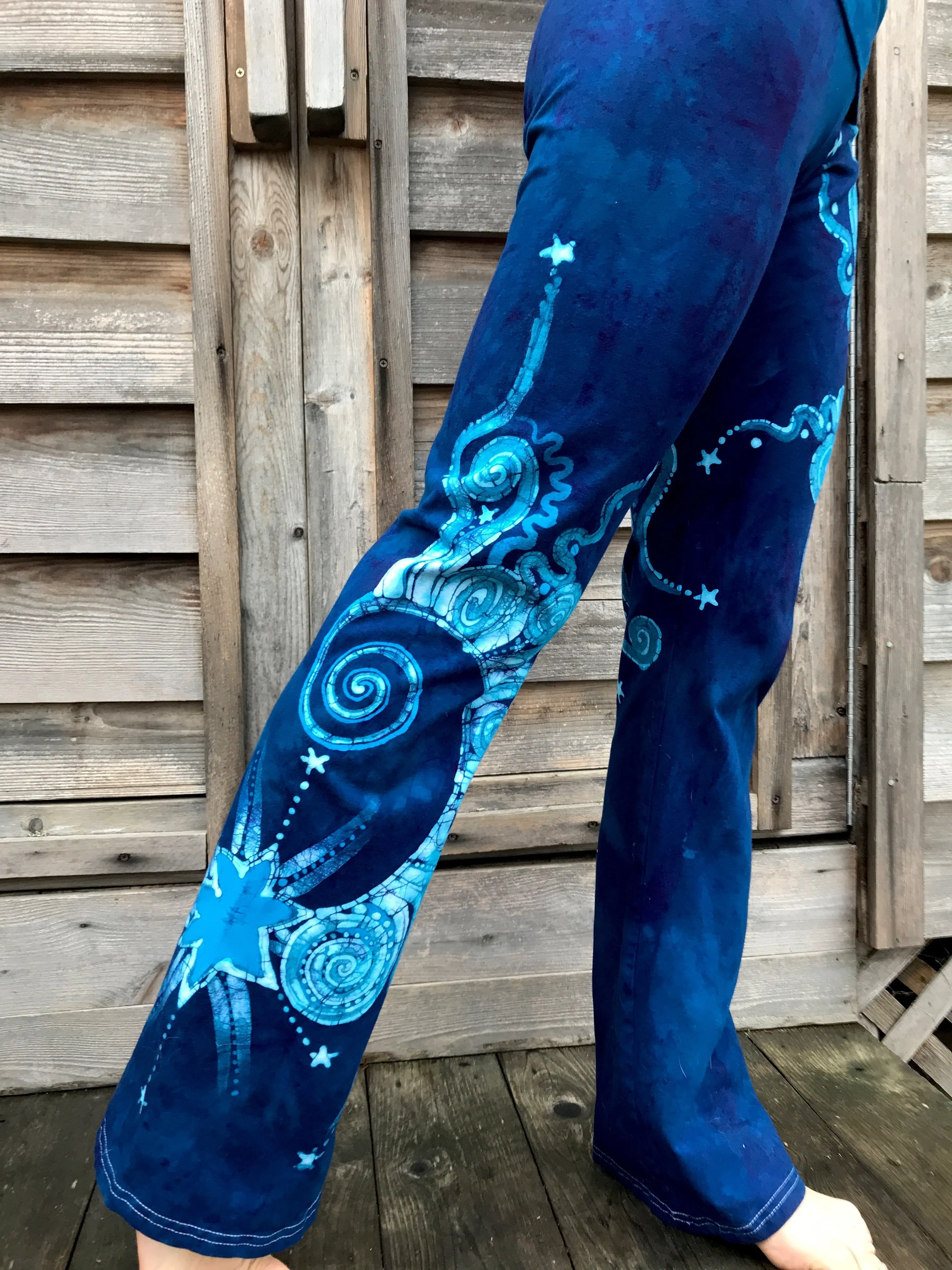 Super Blue Nova Handmade Batikwalla Yoga Pants