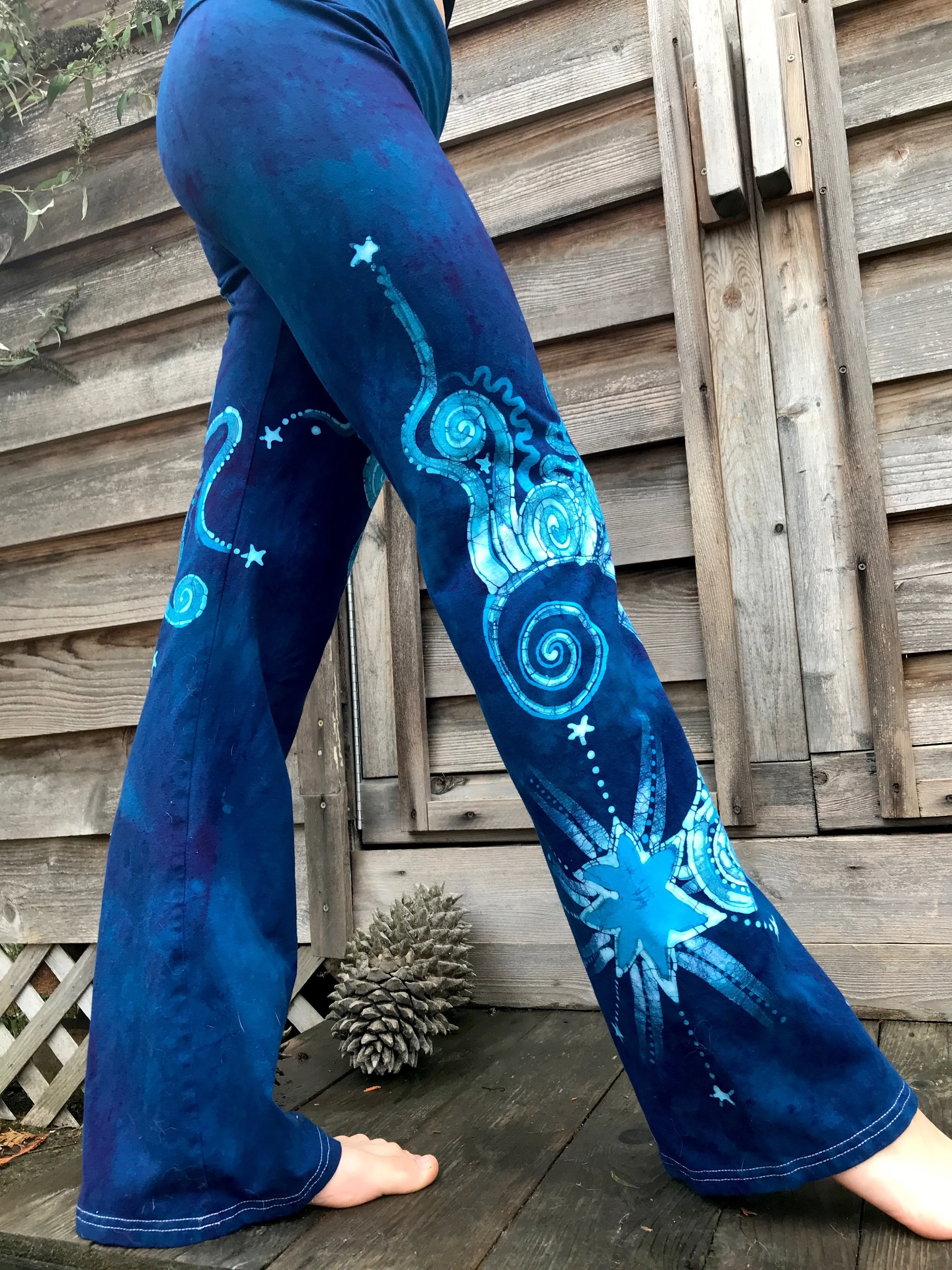 Super Blue Nova Handmade Batikwalla Yoga Pants