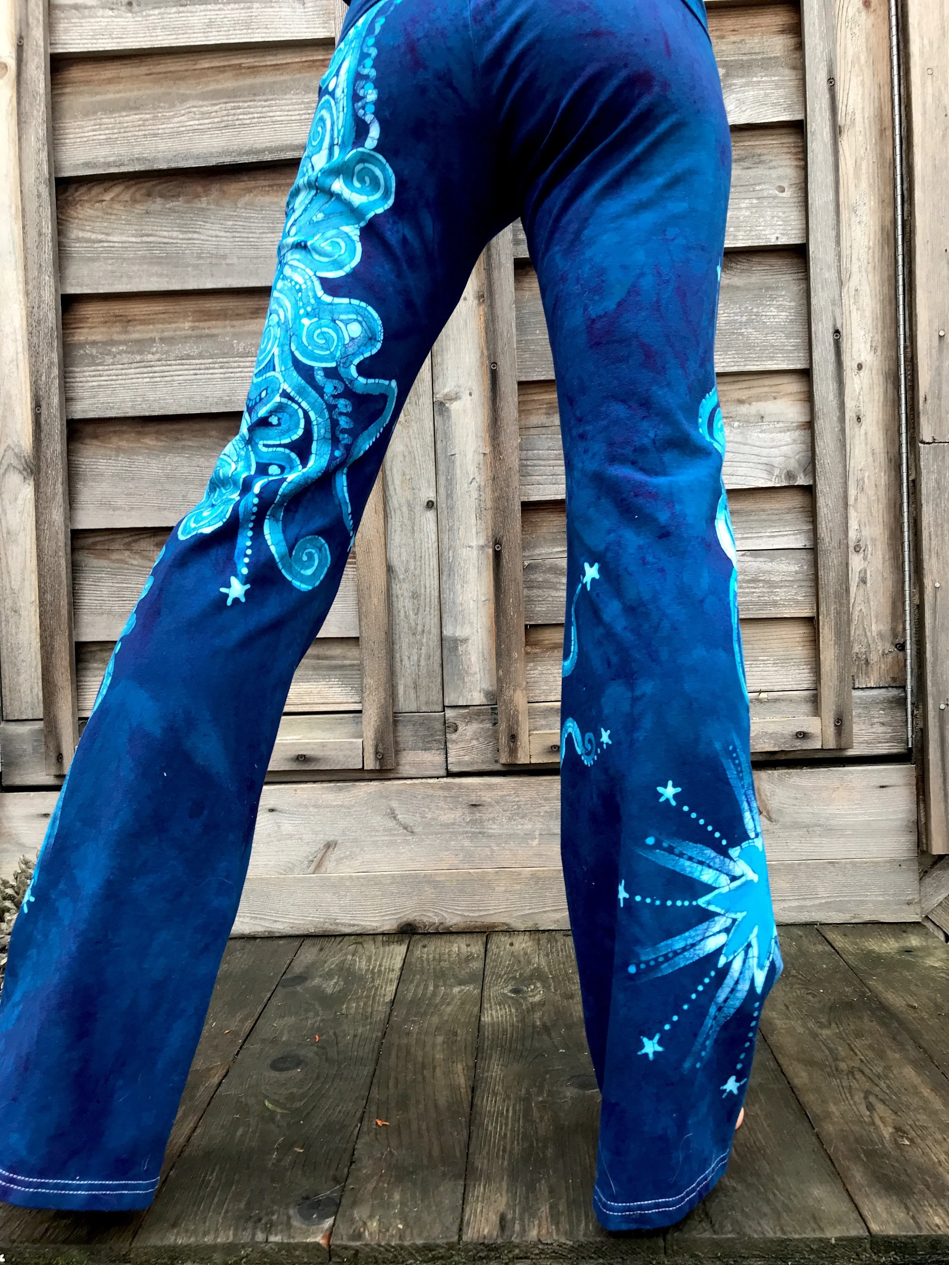 Super Blue Nova Handmade Batikwalla Yoga Pants