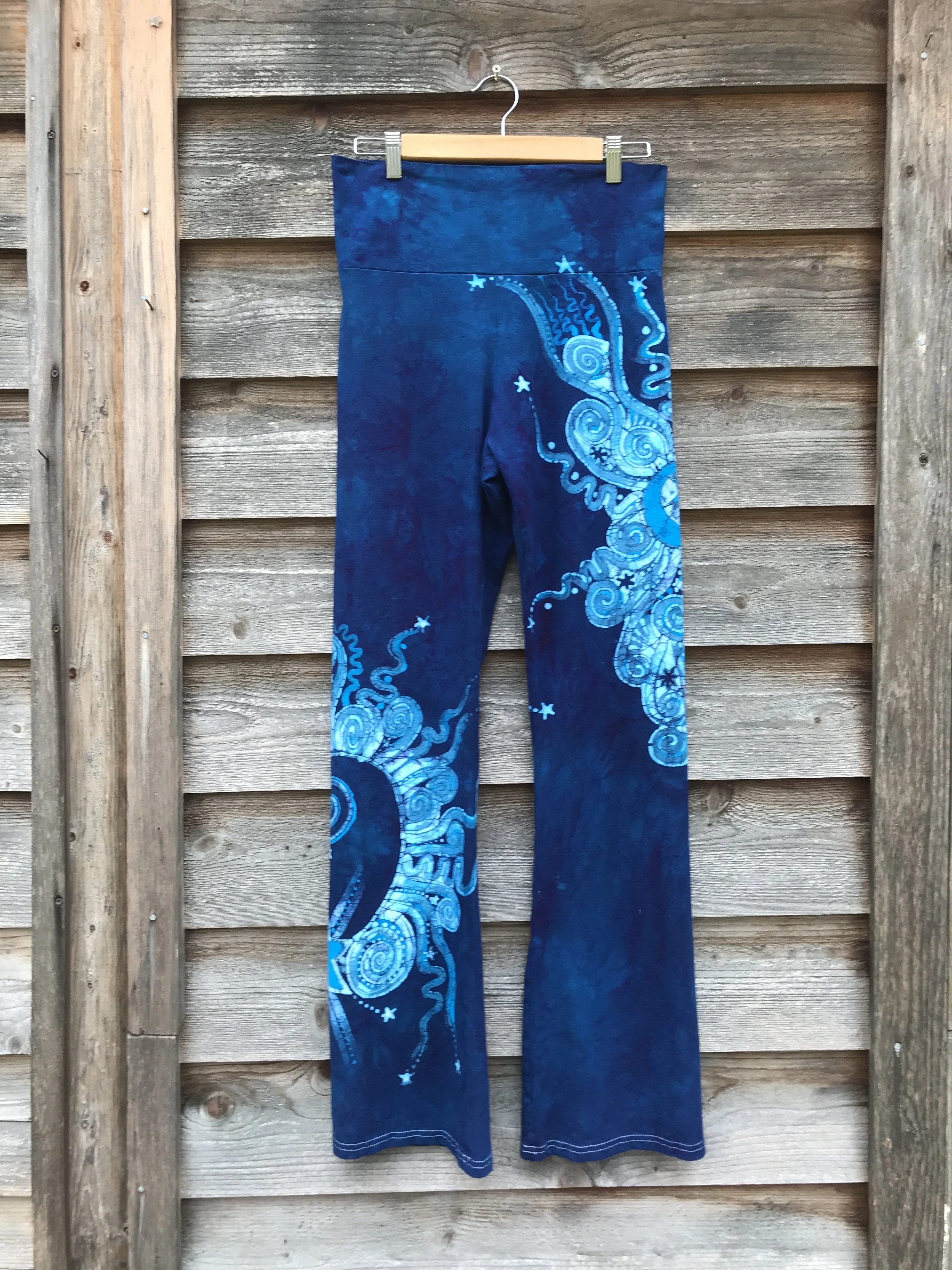 Super Blue Nova Handmade Batikwalla Yoga Pants