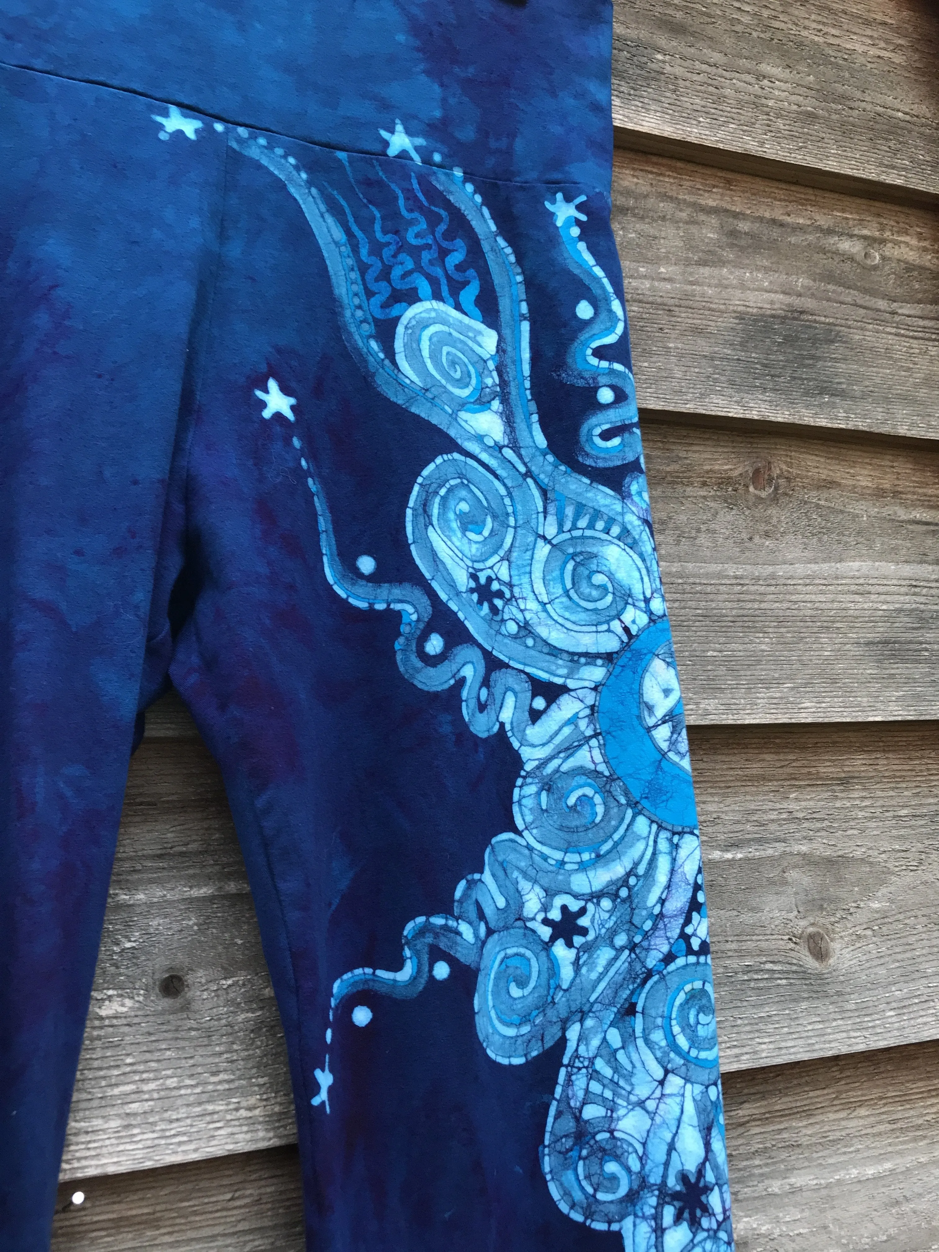 Super Blue Nova Handmade Batikwalla Yoga Pants