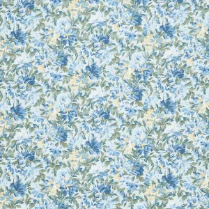 Willoughby - Packed Floral Blue Yardage