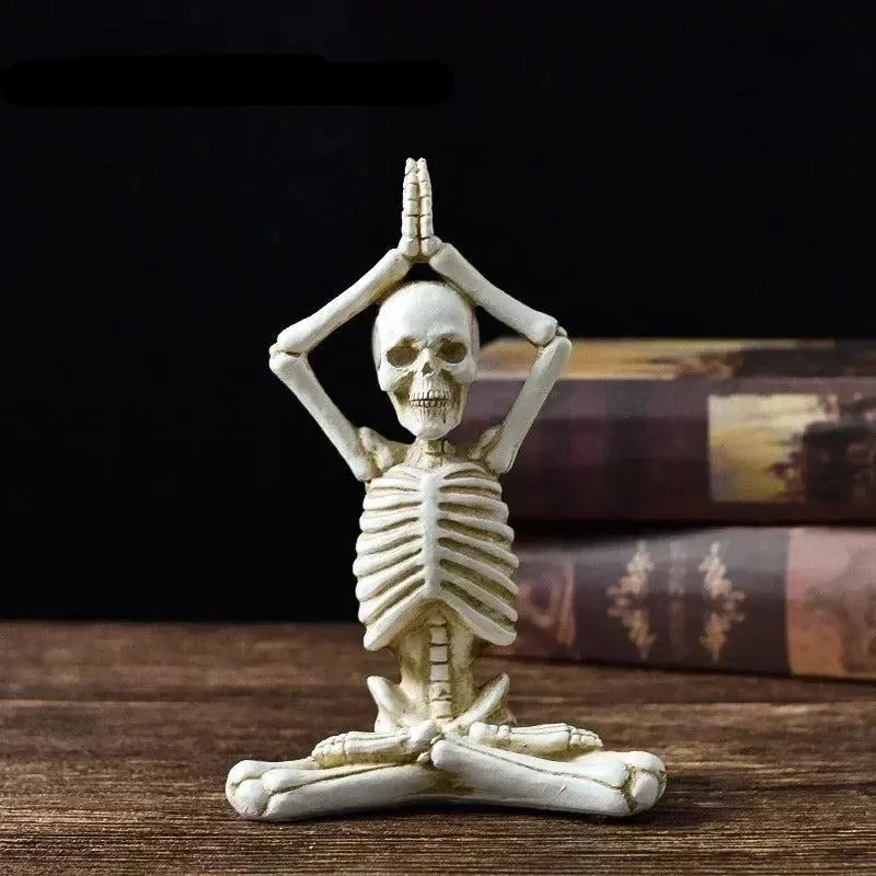 Yoga Skeleton Sculpture - Creative Human Skeleton Yoga Skull Resin Handicrafts