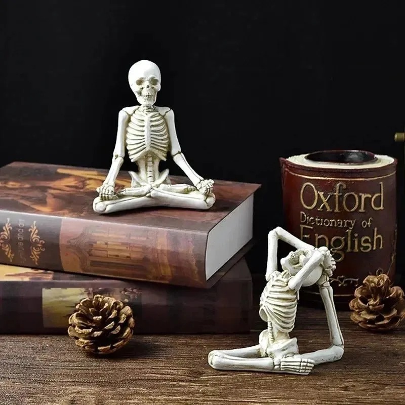 Yoga Skeleton Sculpture - Creative Human Skeleton Yoga Skull Resin Handicrafts