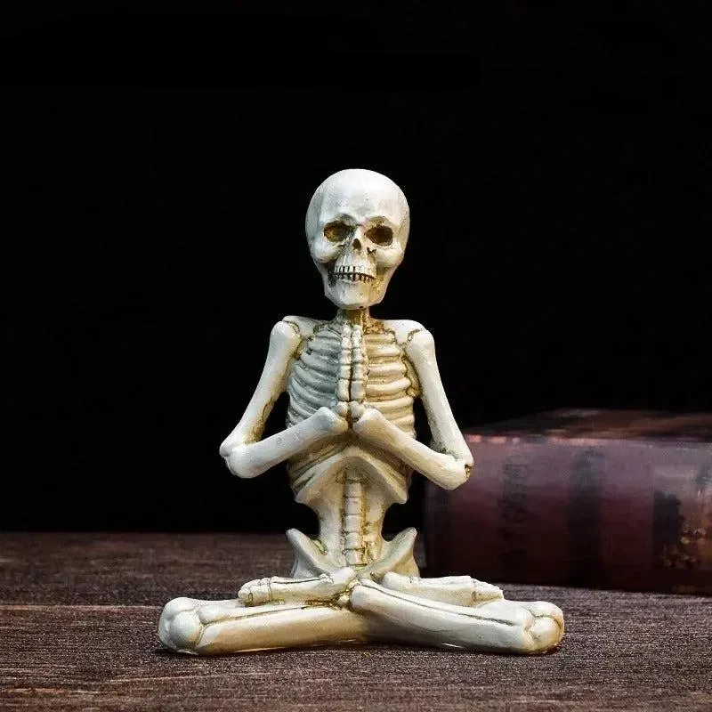 Yoga Skeleton Sculpture - Creative Human Skeleton Yoga Skull Resin Handicrafts