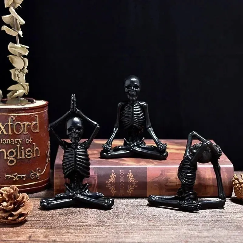 Yoga Skeleton Sculpture - Creative Human Skeleton Yoga Skull Resin Handicrafts