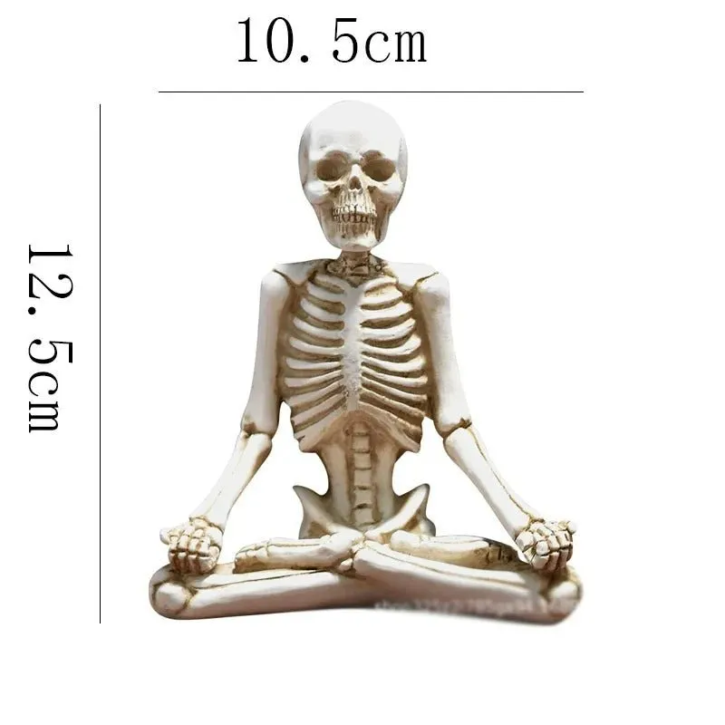 Yoga Skeleton Sculpture - Creative Human Skeleton Yoga Skull Resin Handicrafts